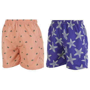 iBerryNY Men's Swim Shorts, Swimsuit Trunks, 2 Side Pockets, 2 Pairs